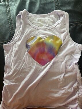 14-16 wonder nation Lavender Tank Top with Iridescent Heart Graphic